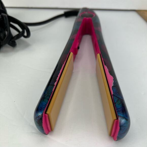 CHIPro1"CeramicFlatIron‎inPinkPeacocklonicTourmalineHairStraightener